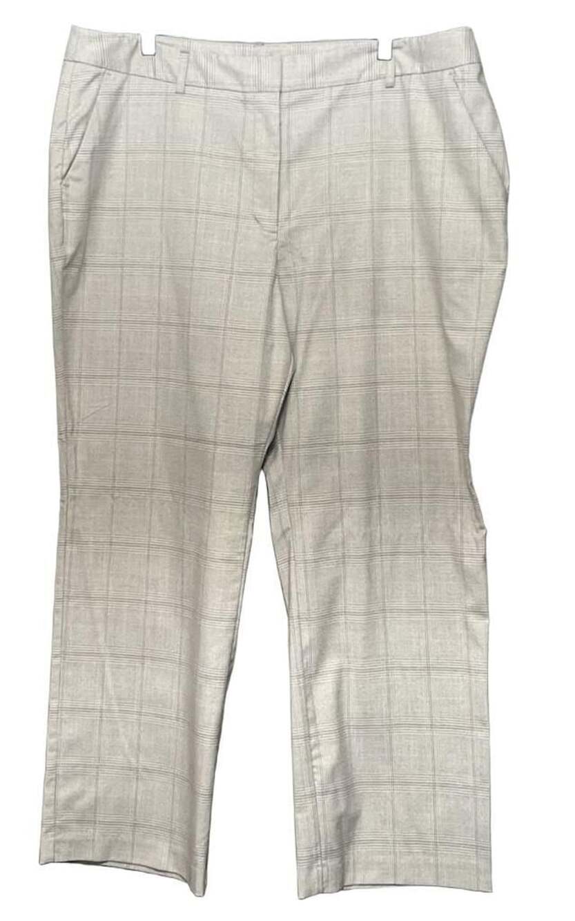 Worthington Curvy Trouser Pants Size 18P Beige Plaid